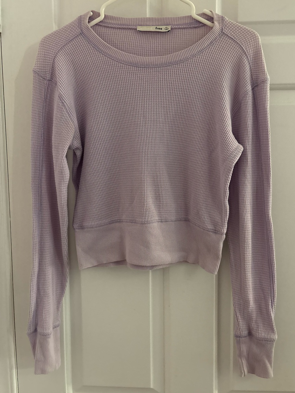 100% Cotton Wilfred Free Waffle Long-Sleeve Cropped Top